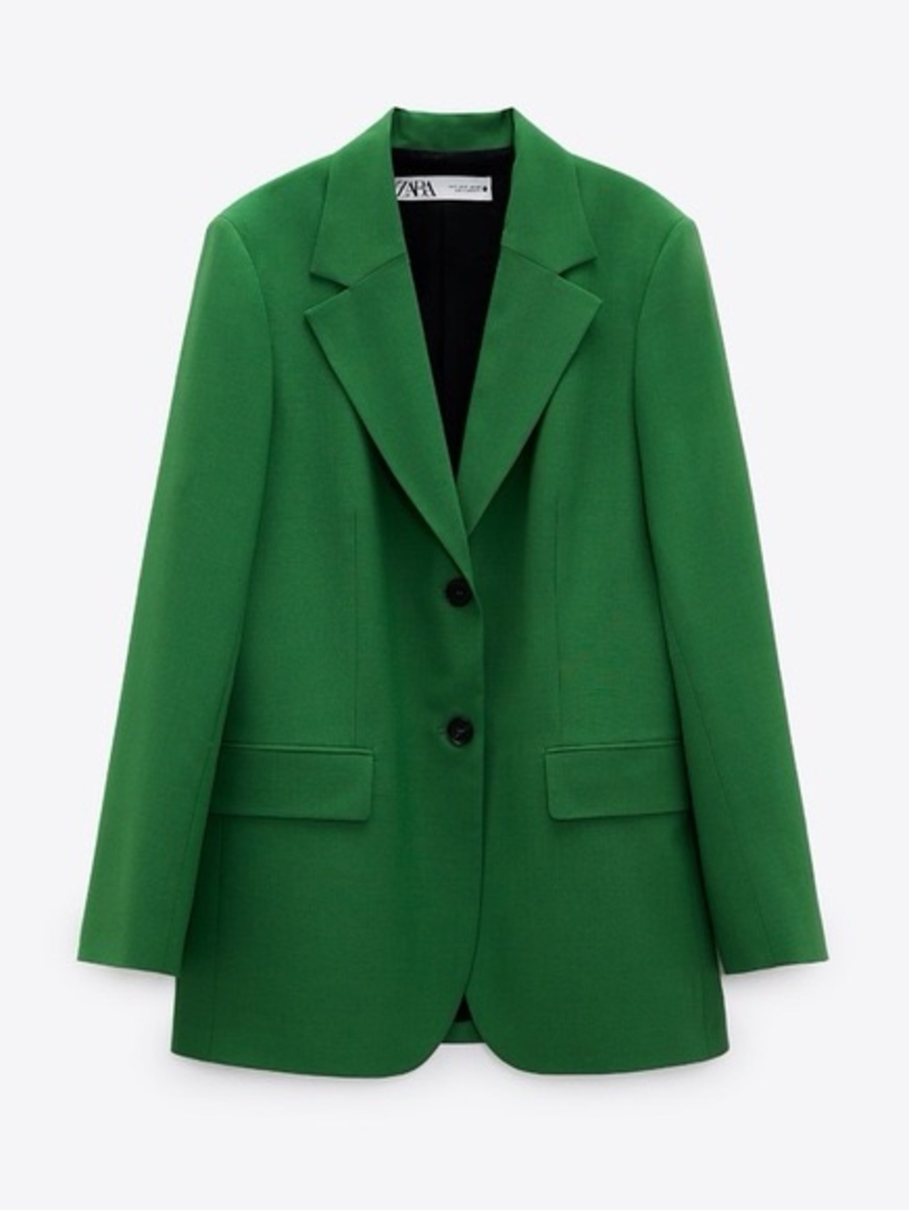 Zara Green Single-Breasted Blazer